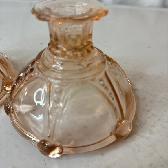 Anchor Hocking Oyster and Pearls Pin Candlesticks set of 2 - Picture 2 of 4